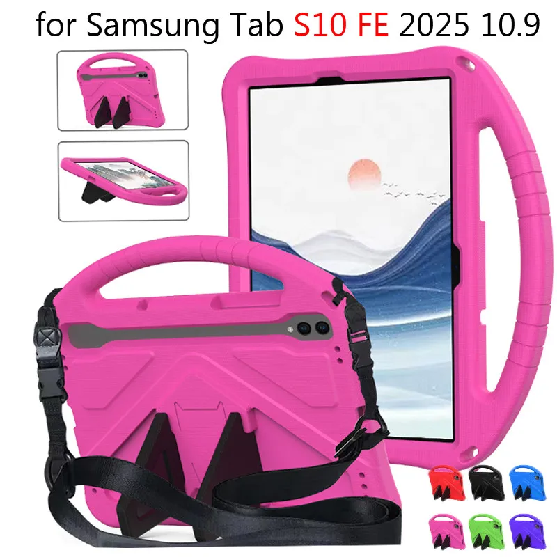 Case for Samsung Galaxy Tab S10 FE 10.9 S9 FE S8 S7 A9 8.7 X110 A9+ A9 Plus X210 S6 Lite A8 10.5 A7 A 8.0 EVA Strap Tablet Cover