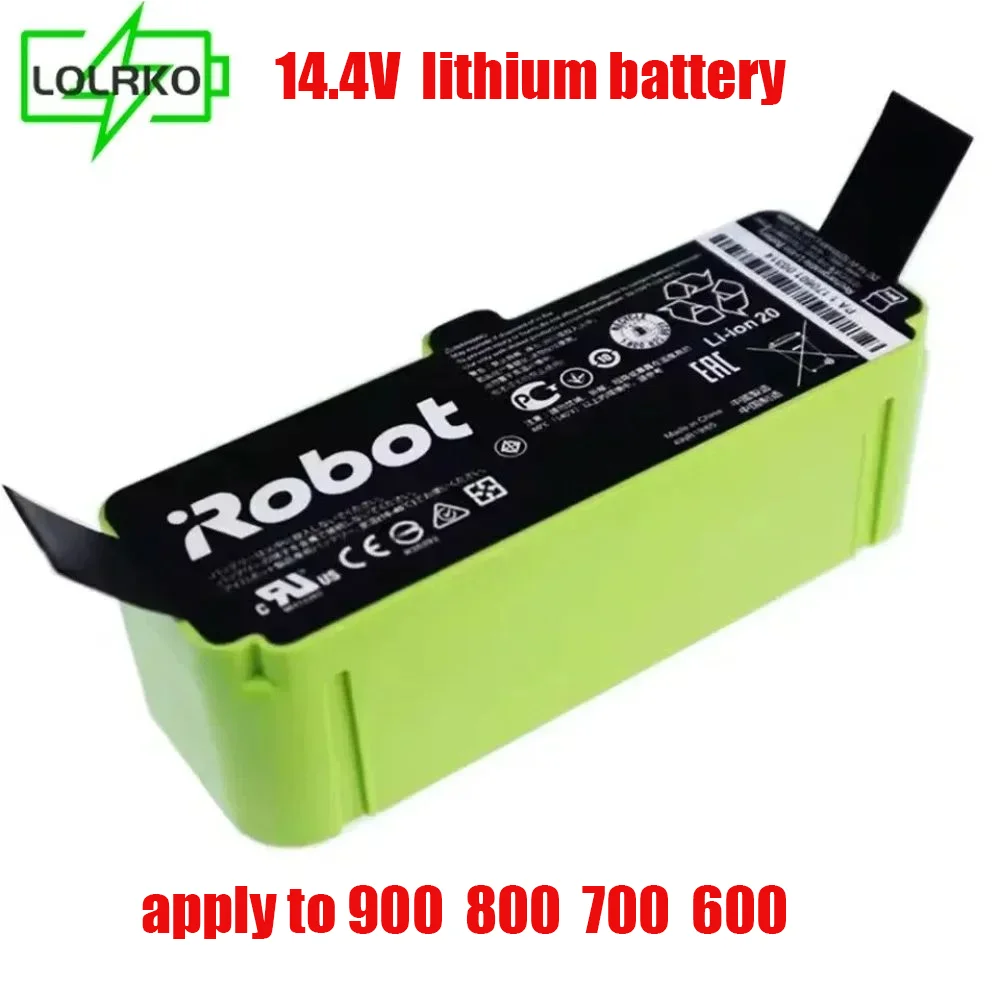 

The 14.4V 12800mAh lithium-ion battery of iRobot Roomba cleaner is suitable for 900 800 700 600 series 960 980 981 965 895 890