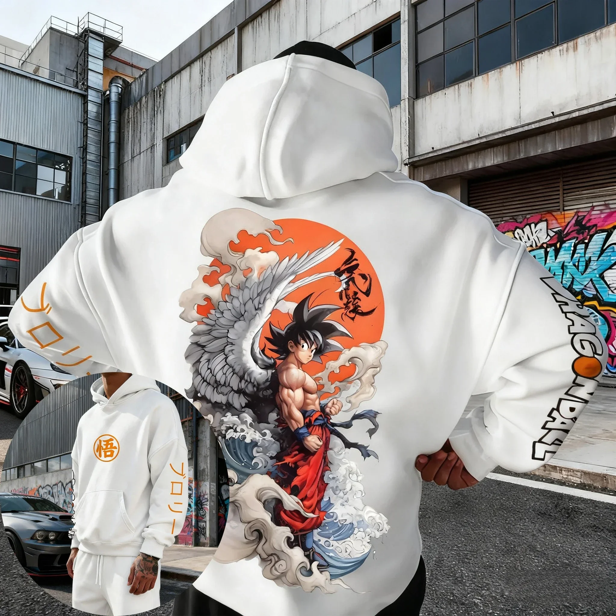 Dragon Ball Anime Goku Printed Hoodie  Spring/Autumn New Men's and Women's Harajuku Large Daily Casual Parent Child Top - view 3