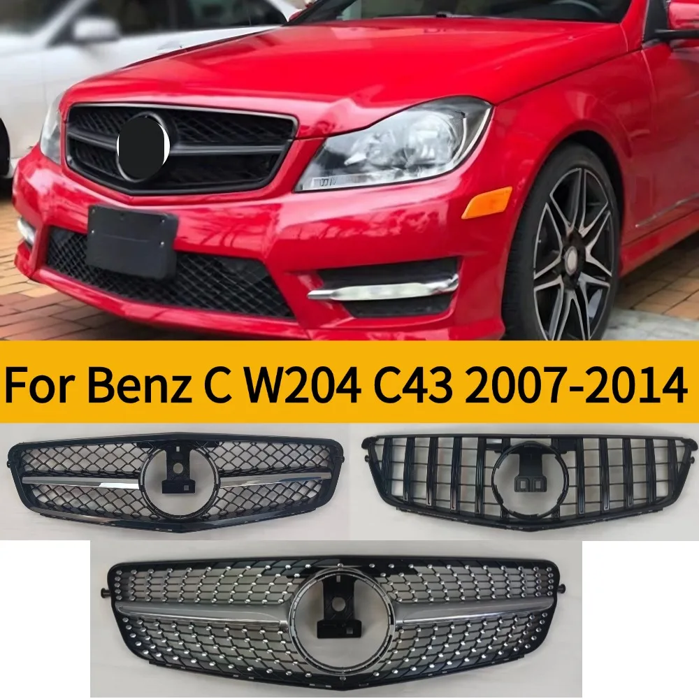 For Mercedes Benz C Class W204 (2007-2014) Front Bumper Grill Style Auto Accessories Premium Car Modification Part