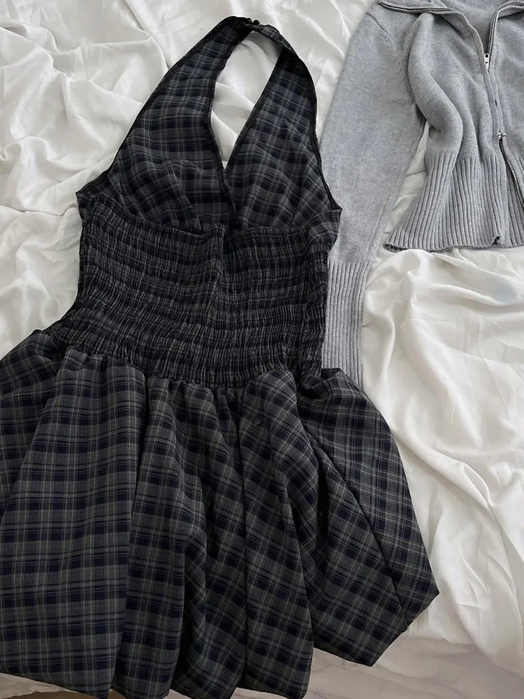 กระโปรงทรงเอลายสก็อตวินเทจแท้ รุ่น Dr Age-Defng สไตล์สลิม ความยาวปานกลาง แฟชั่นฤดูร้อนสำหรับผู้หญิง