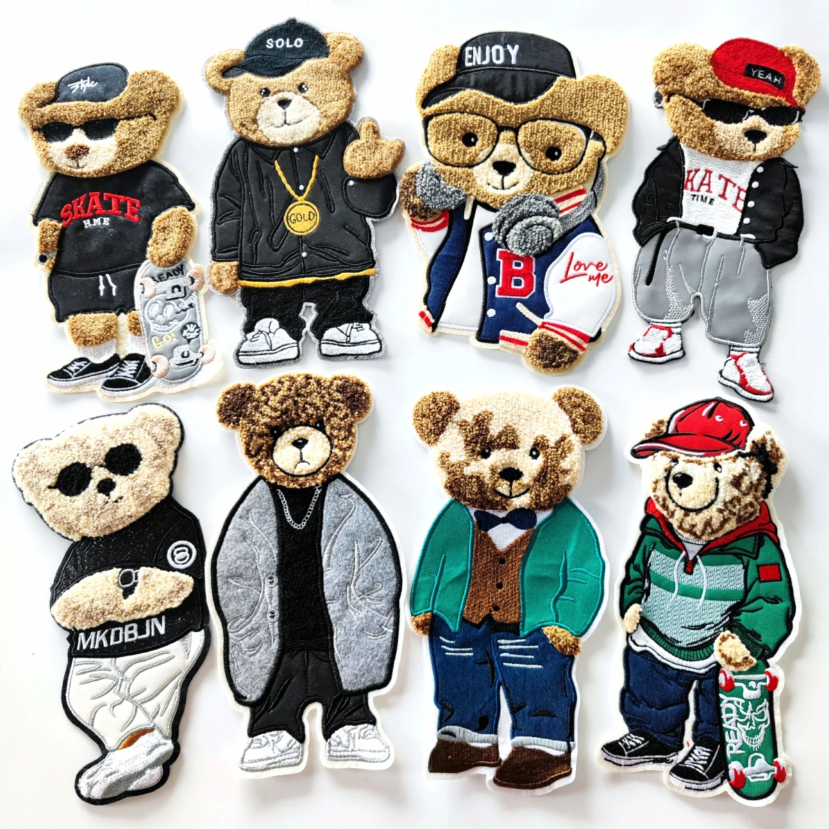 Embroidery New Fashion Big Bear Patch,Animal Cartoon Boy Appliques,chenille Bears Girls Badges,Patches for Clothing