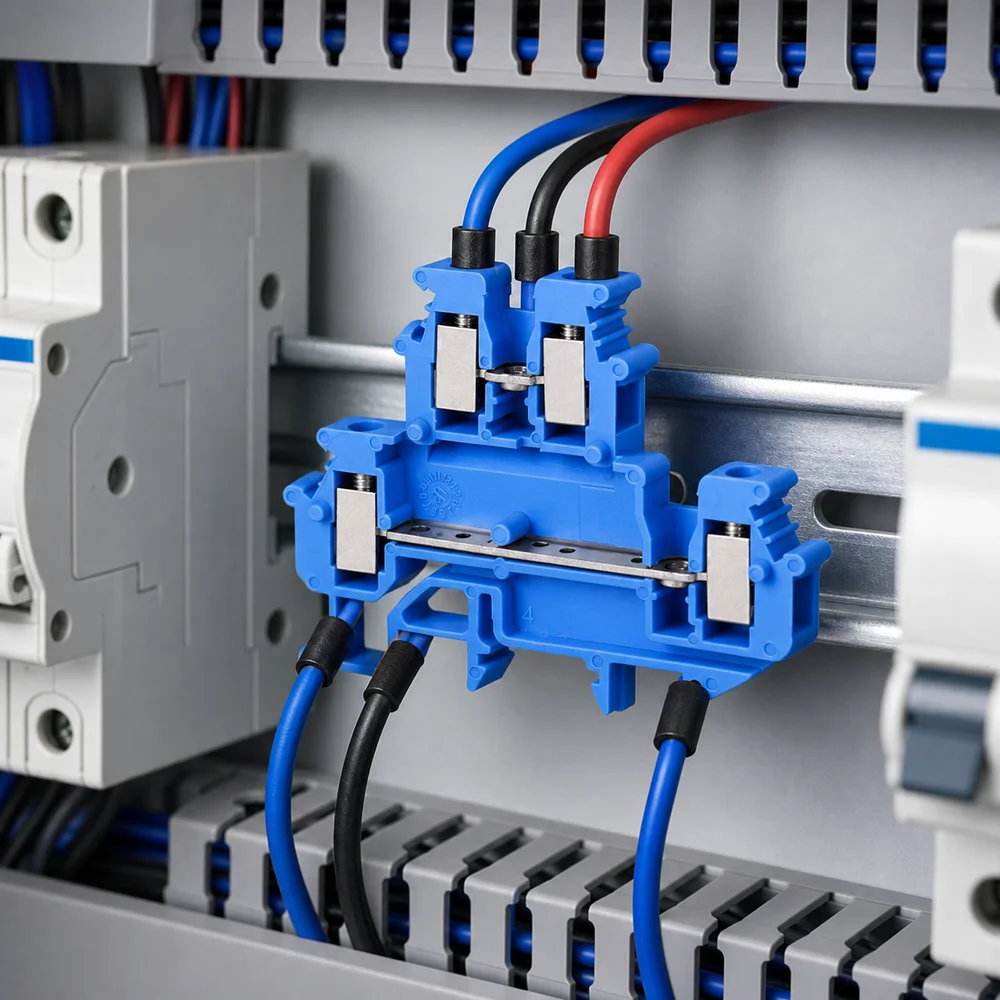 2.5mm Electrical Terminal Block Double Level Universal Wire Connector Din Rail Mount 4-Conductor Screw Terminal Block