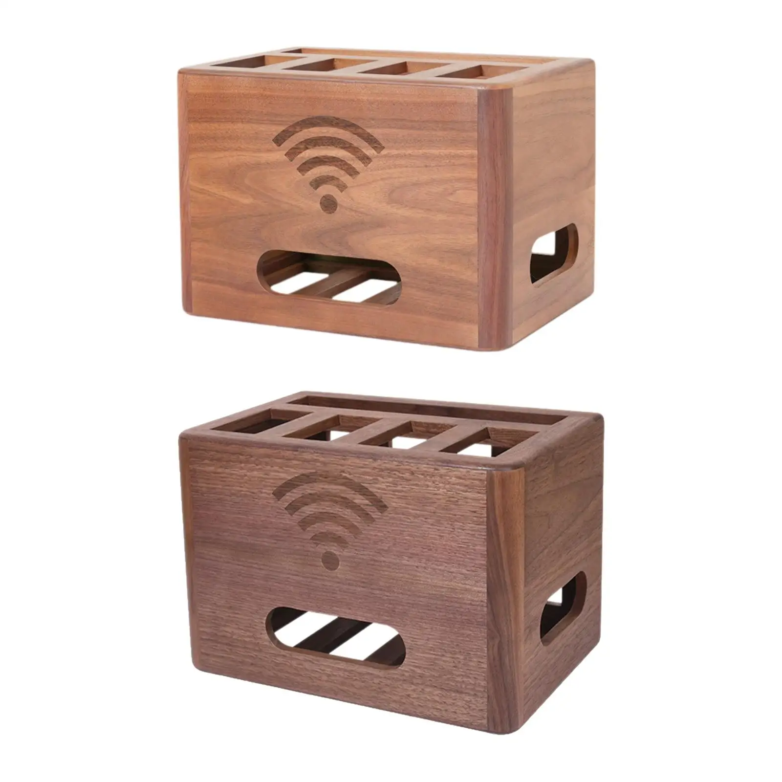 Cable Management Box Wood Dustproof Portable Freestanding Cord Holder for Power Outlets Power Strips Phone Home Office USB Hub