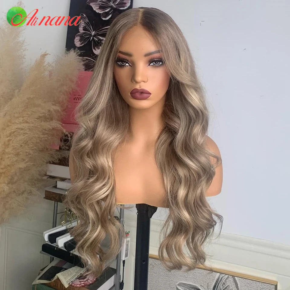 

Taupe Brown Colored 13x4 13x6 Transparent Lace Frontal Wigs Body Wave Pre-Plucked 180% Density Wavy Human Hair Wigs For Women