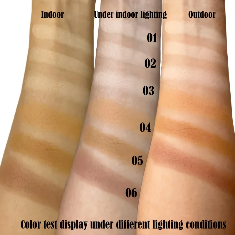 6-kleuren mat waterdicht olie-control gezichtspoeder Volledige dekking concealer en contour Fijne textuur Geen vlieg Langdurige make-up