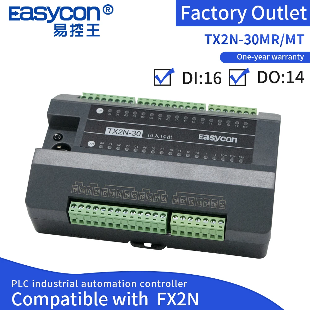 

Easycon TX2N-30MR/MT PLC 16 I /14 O Programmable Logic Controller FX2N Cover With FX1N Electrical Equipment & Supplies