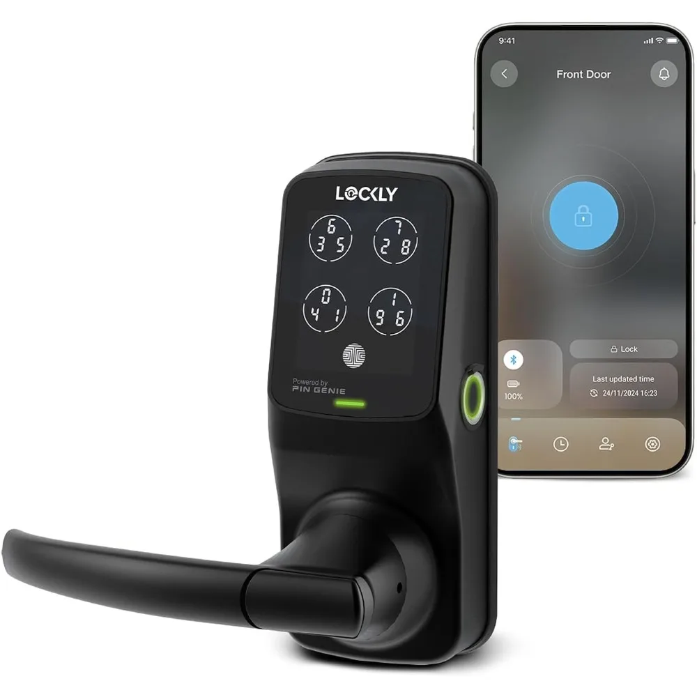 

Secure Plus Bluetooth Smart Door Lock, Keyless Entry With Pin Genie® Digital Keypad, 3d Biometric Fingerprint Sensor Front Door