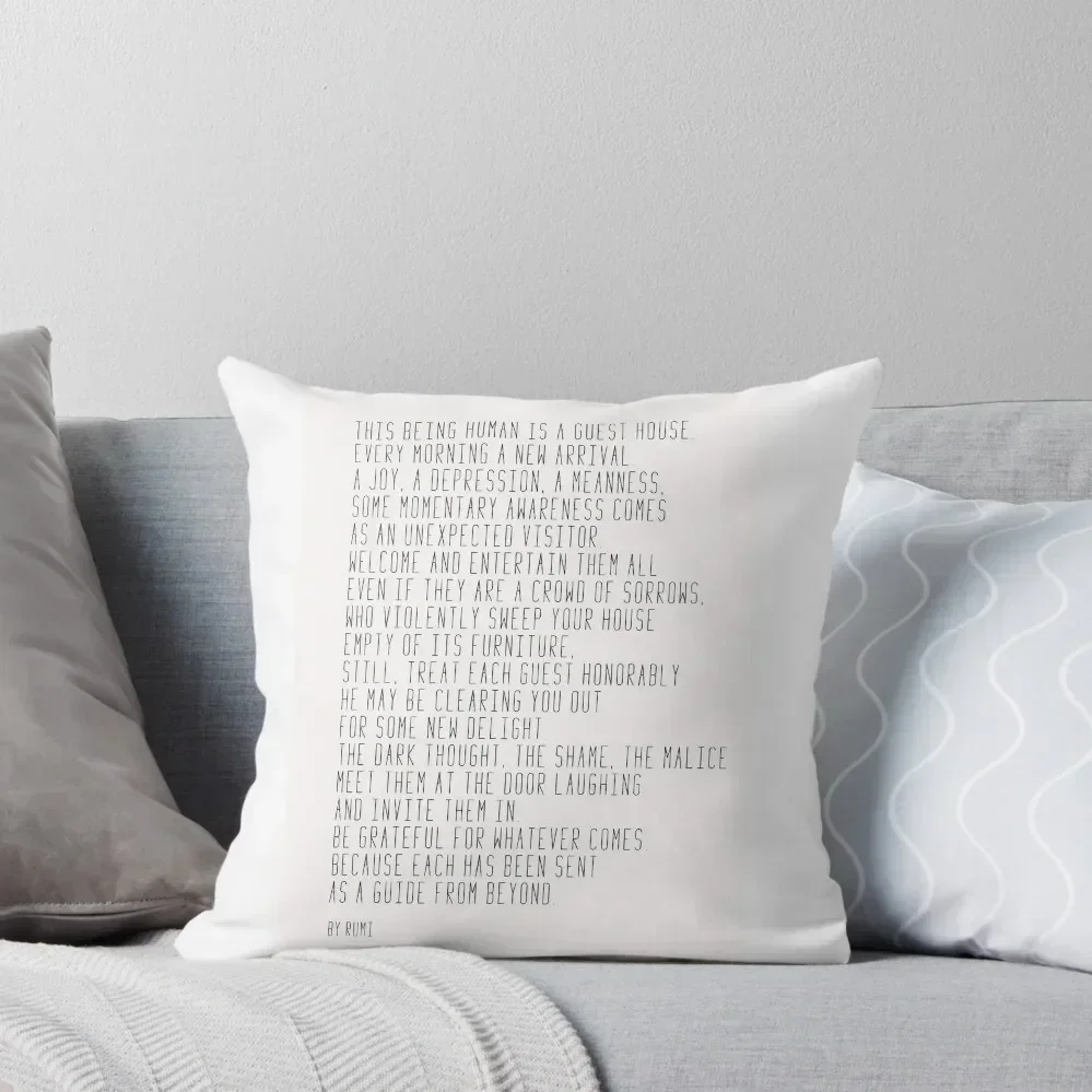 The Guest House #poem #inspirational Throw Pillow Embroidered Cushion Cover Decorative Sofa Cushions pillow