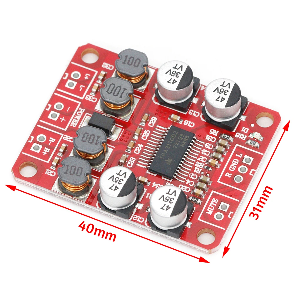 TPA3110D2 Digital Power Amplifier Board Two-channel 2*15W Stereo 3110 Audio Power Amplifier Module DC12V2A Audio Power Amplifier
