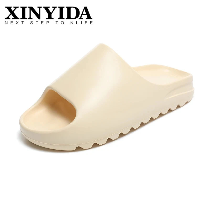 Unisex Summer Bone White Ye Slides Slip On Breathable Water Beach Sandals Lightweight Fish Mouth Cloudy Slipper Plus Size 34-46