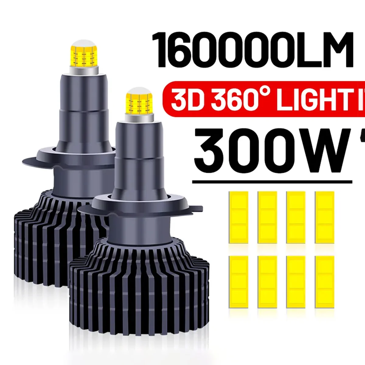 

3D 360 H7 Led Canbus Car Headlights Bulbs 160000LM H11 H4 H1 HB3 9005 HB4 9006 9012 300W Automotive Fog Lights Turbo Mini Lamp