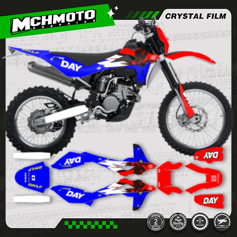 

MCHMFG MOTOR Custom Team Motorcycle Background Graphics Decals Stickers For HUSABERG TE250 2008 2009 2010 2011 2012 2013 010