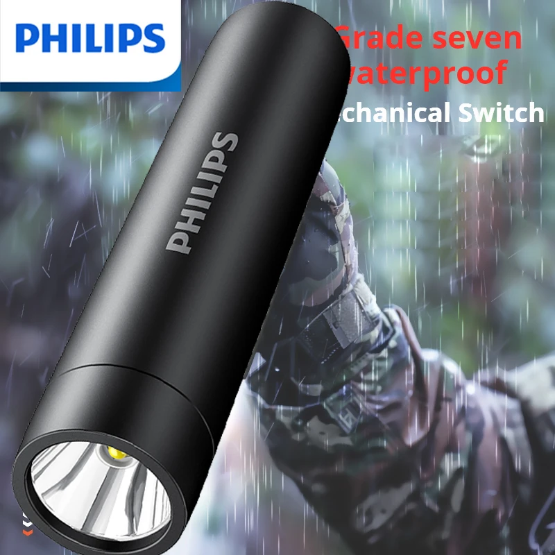 Philips SFL2202 IPX7 Waterproof LED Flashlights 3000mah Rechargeable Lamp with 4 Mode Camping Light for Personal defense