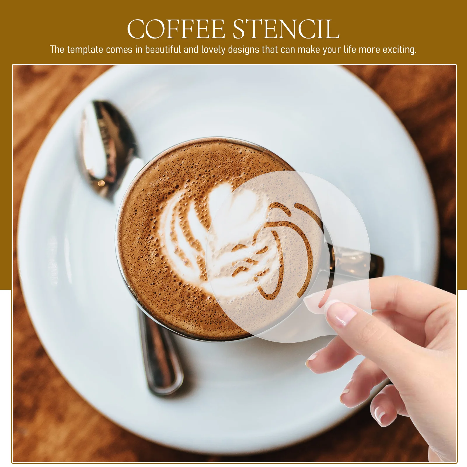 

Coffee Latte Mold Cup Shaped Mug Decor Cappuccino Decoration Diy Stencils Decorate