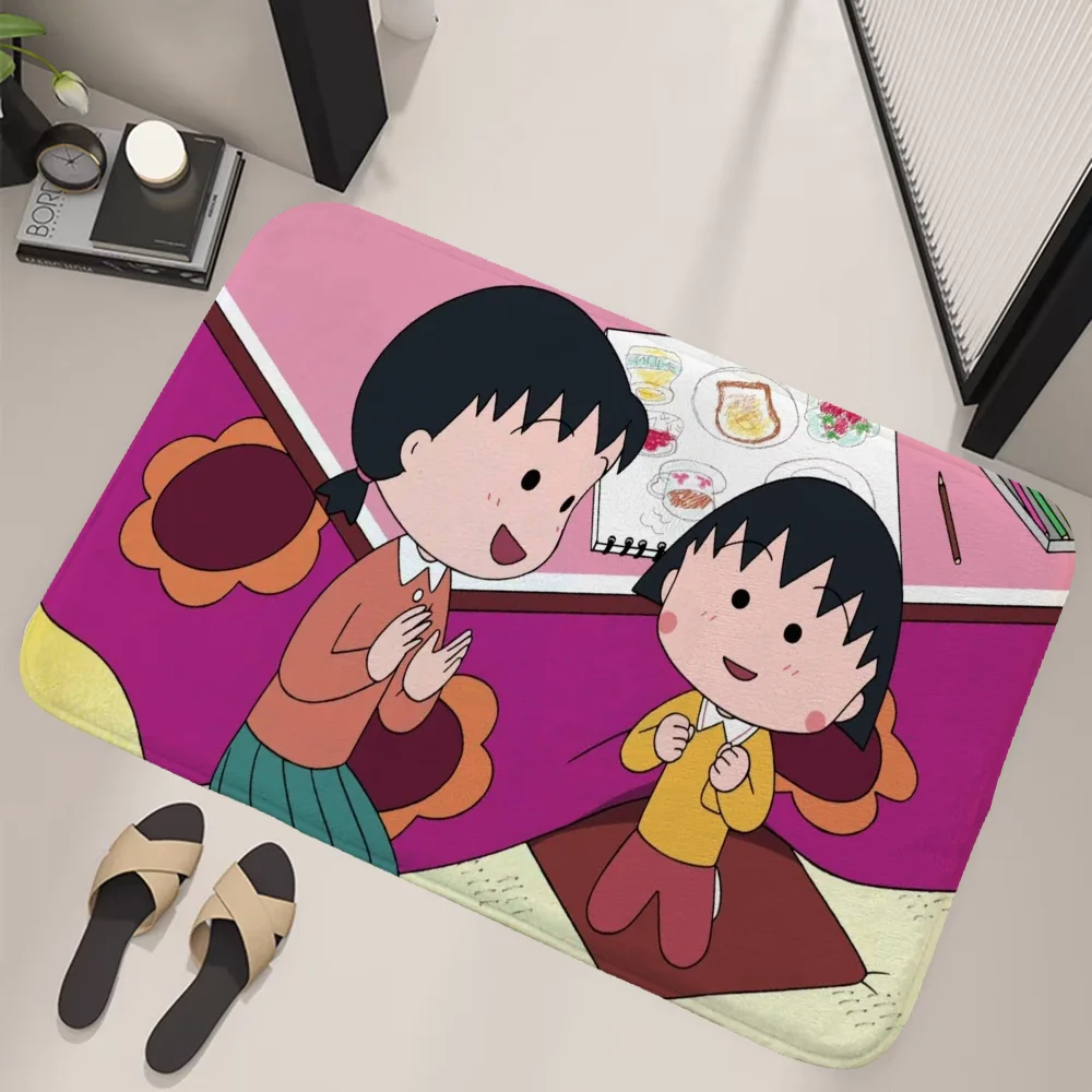 Chibi Maruko-chan Outdoor Doormat Entrance Door House Kitchen Floor Mat Room Rug Welcome Offers Decoration Home Accsessories