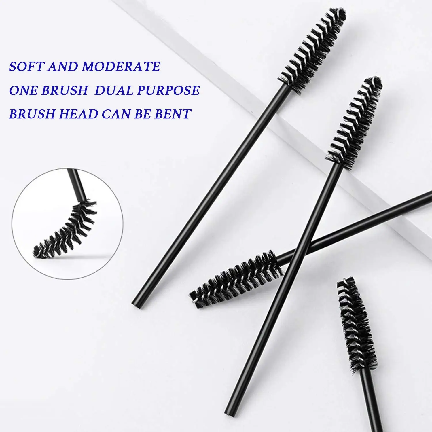 100 Pcs/Pack Black Disposable Eyelash Mascara Brushes for Eye Lashes Extension Eyebrow and Makeup Tool