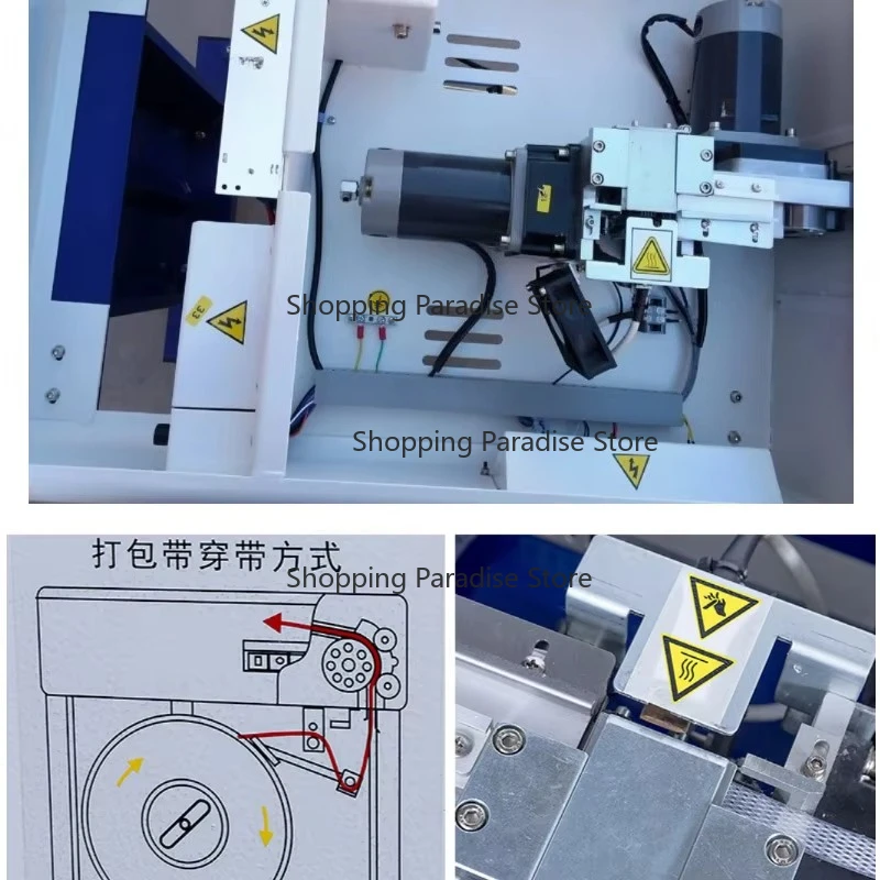 II Semi-Automatic Strapping Machine Low Table Desk for Carton Box Tying Meat Tomato Bread Fruit with Screen - Low Profile