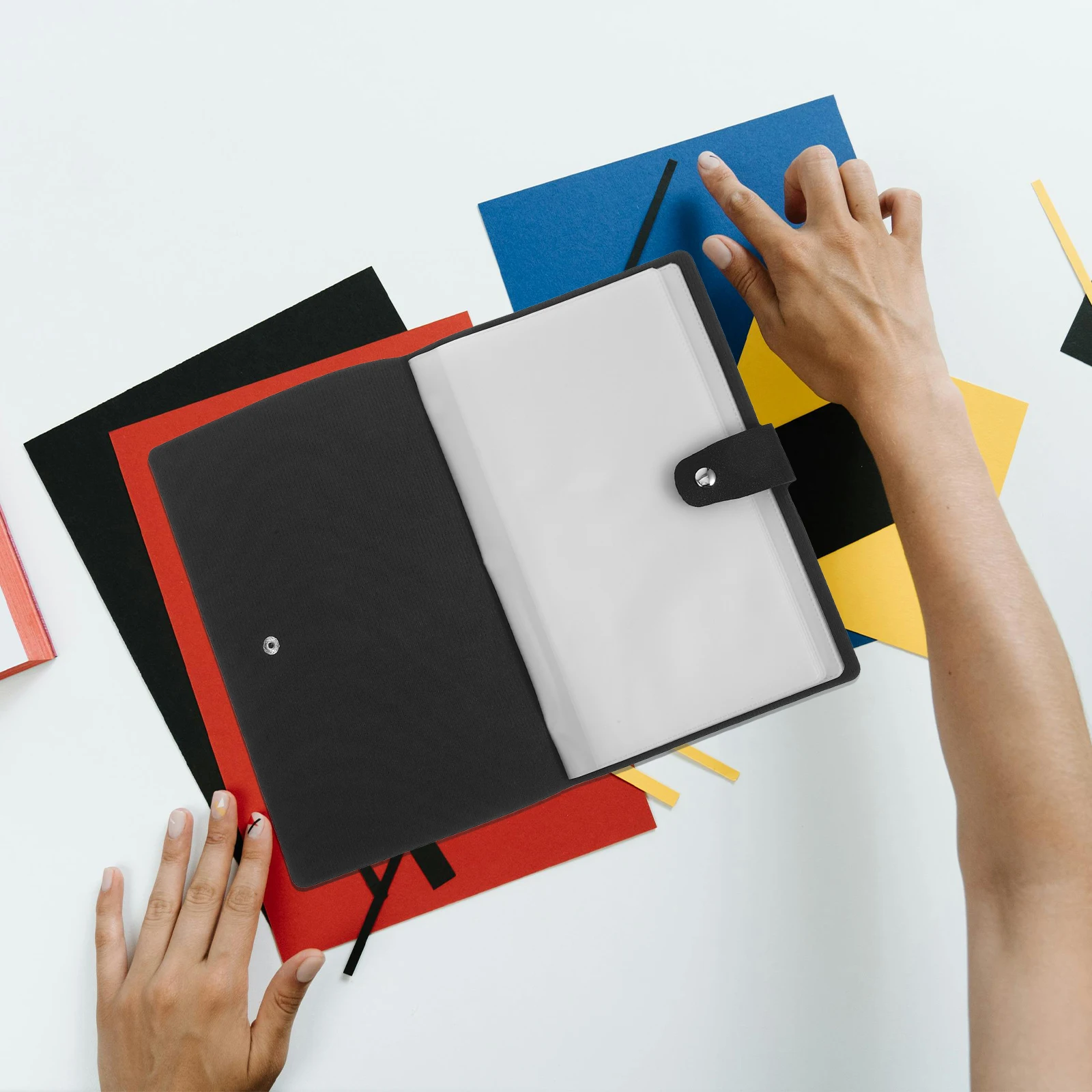 

Invoice Album Business Bill Storage Office Use PU PVC Receipt Organizer Portable Document Holder Desktop Folder