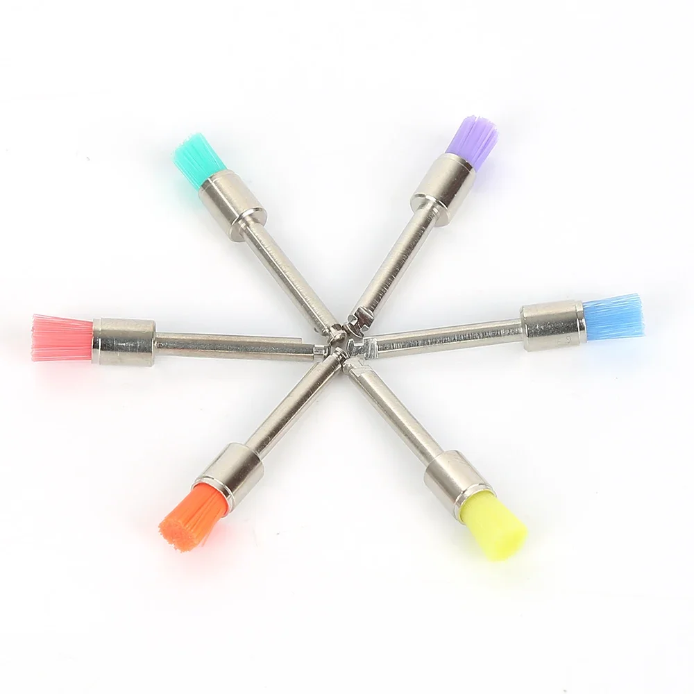 100 Buah Sikat Pemoles Gigi Nilon Kait Profilaksis Datar Kepala Sikat Sekali Pakai untuk Alat Perawatan Dokter Gigi