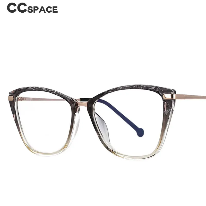 

53124 Gradient Glasses Frames Anti Blue Light Spring Leg Cat Eye Women Tr90 Fashion Computer Eyeglasses