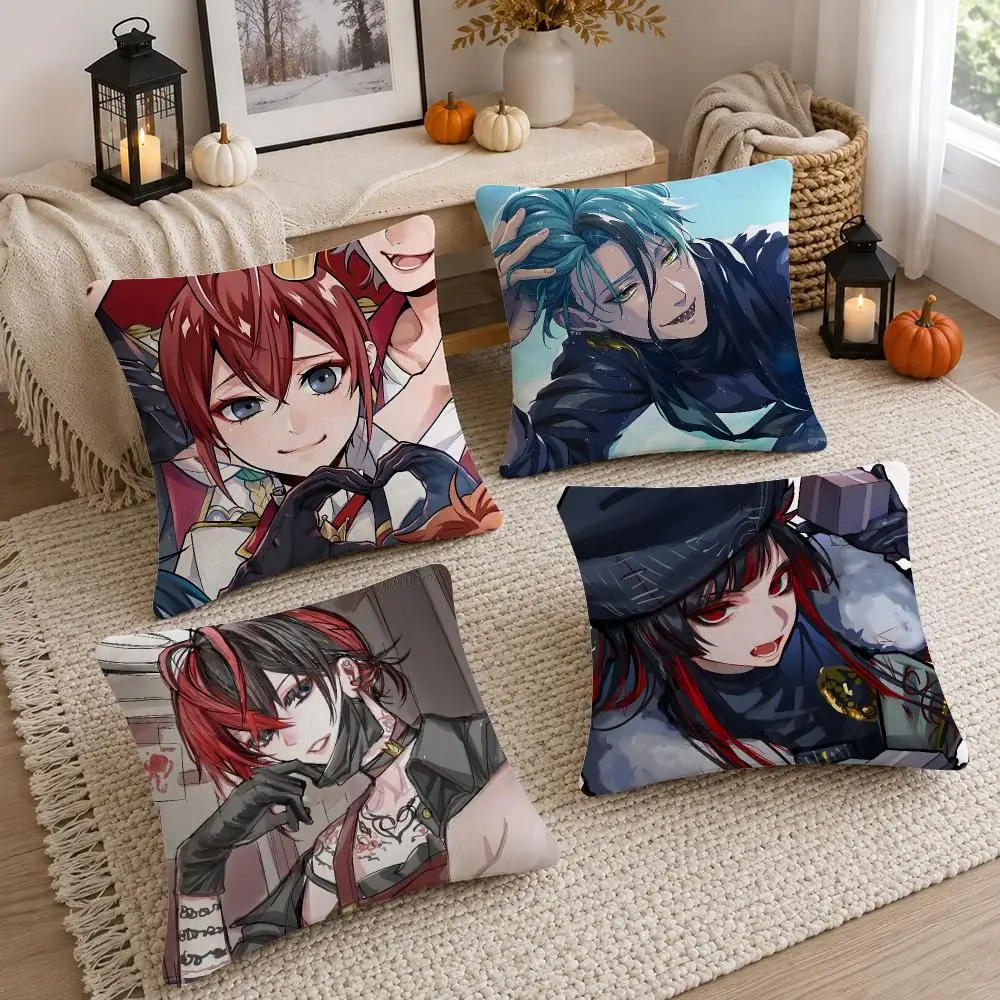 Game Twisted Wonderland Cushion Cover Soft Fluffy Short Plush Throw Decorative Cushion Covers for Sofa Bedroom Home Decor