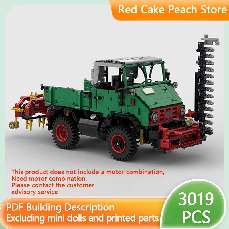 

Модель городского автомобиля MOC, строительные кирпичи U411, зеленый с ленточной грабли и режущей планкой, модульная технология, детские подарки, сборные игрушки, костюм