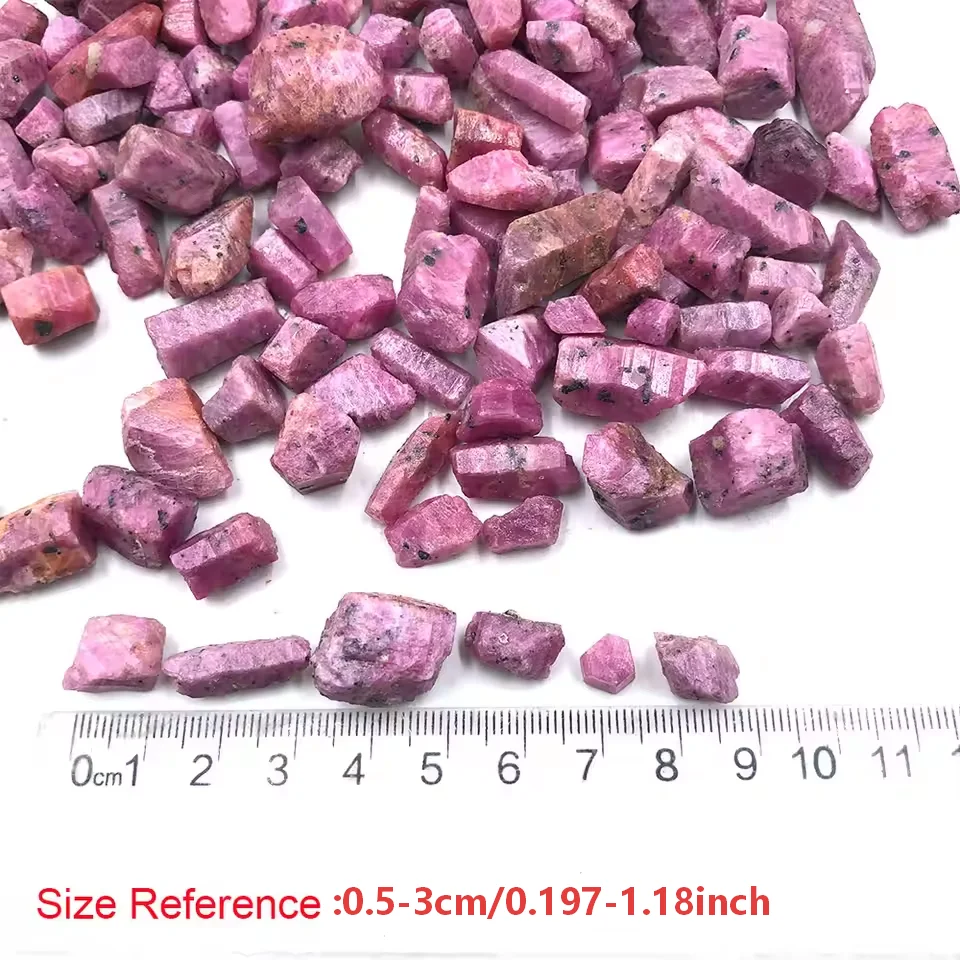 20 جرام/60 جرام/130 جرام ياقوت أحمر طبيعي خشن، لون نابض بالحياة، نسيج خشن، مثالي لصنع المجوهرات بنفسك والديكور المنزلي