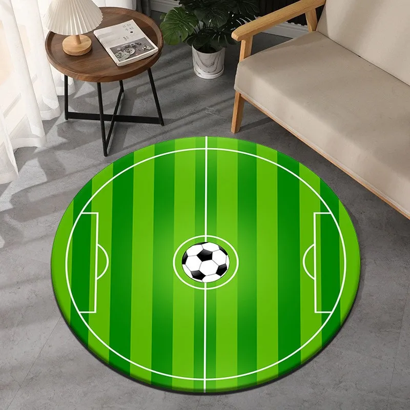 60x60cm 80x80cm Football Basketball Print Round Diatom Mud Floor Mat Quick Dry Non Slip Bath Rug Soft Area Rug Home Decoration