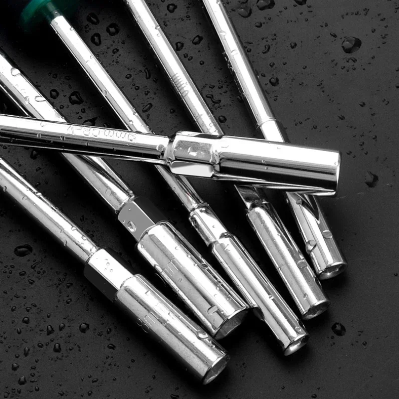 Extended Metal Socket Screwdriver Hexagonal Nut Disassembly Repair Driver Wrench Internal Hexagonal CR-V Socket Hardware Tools