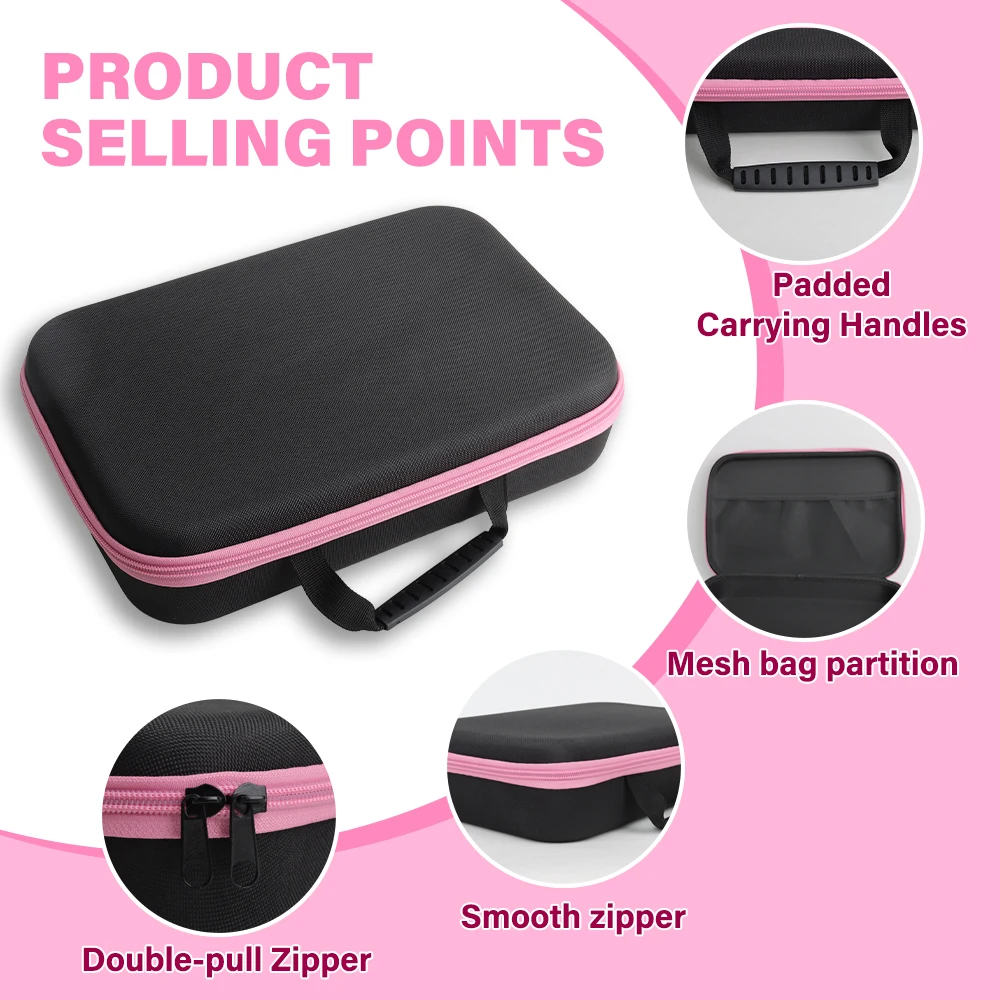 حقيبة أدوات هيلدا الوردية المحمولة من قماش أكسفورد لتخزين أدوات الحفر الكهربائية حقيبة حمل مضادة للصدمات