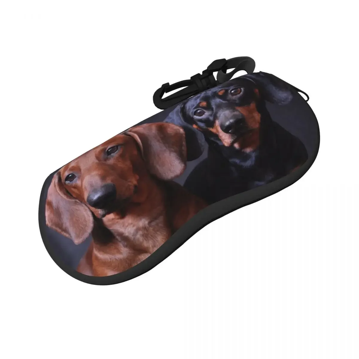 Portable Eyewear Case Cover Cute Dachshund Dogs Sunglasses Soft Glasses Box With Lanyard Zipper Eyeglass Protector