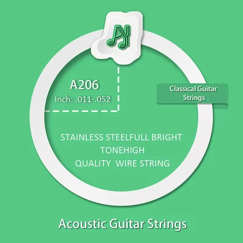 6 stks/set Akoestische Gitaar Snaren Universele Vernikkeld Koolstofstaal Zeshoekige Kern Guitarra Snaren Gitaar Accessoires