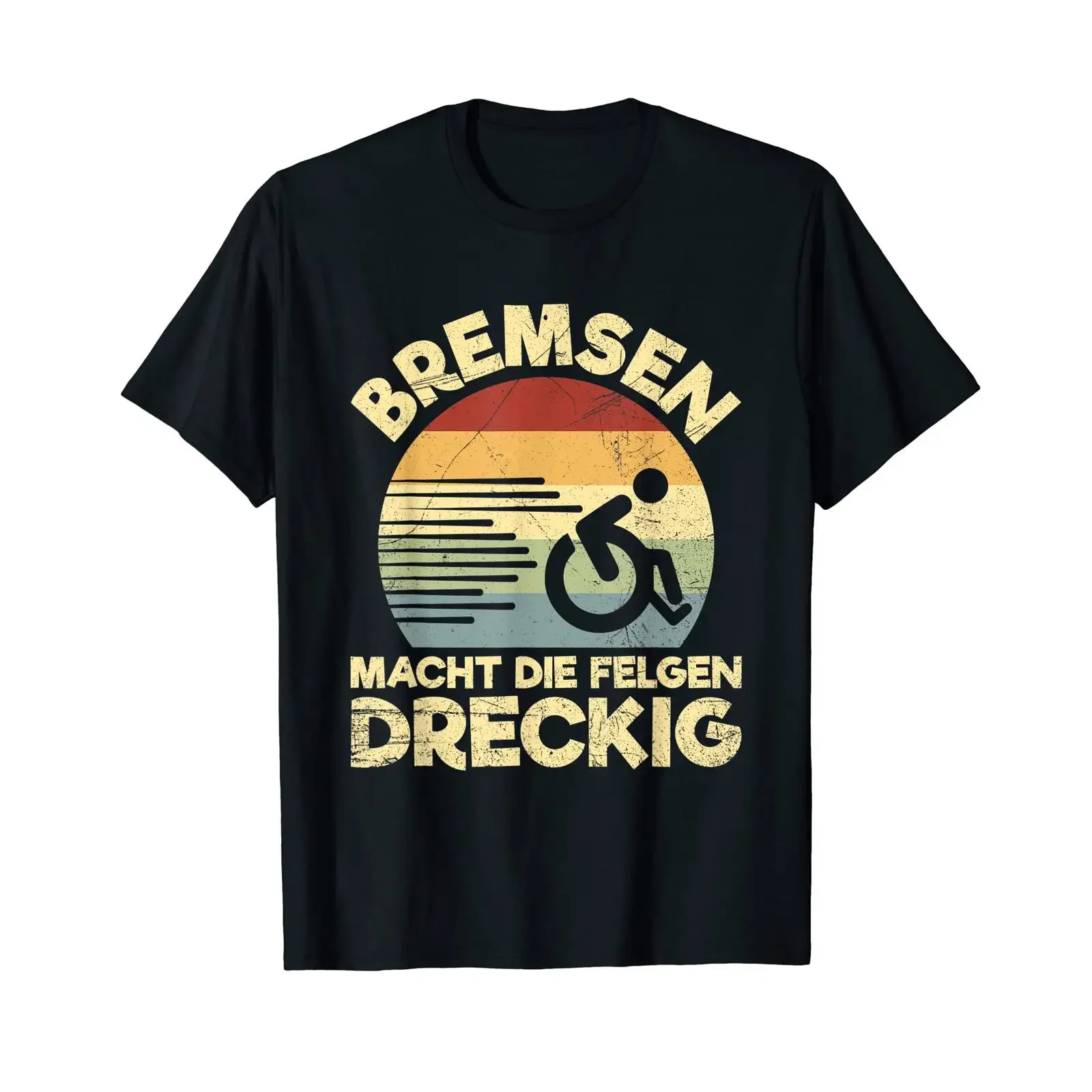 Wheelchair brakes make the rims dirty user T shirt black size s vintage Washed homme designer clothes Stylish fashion