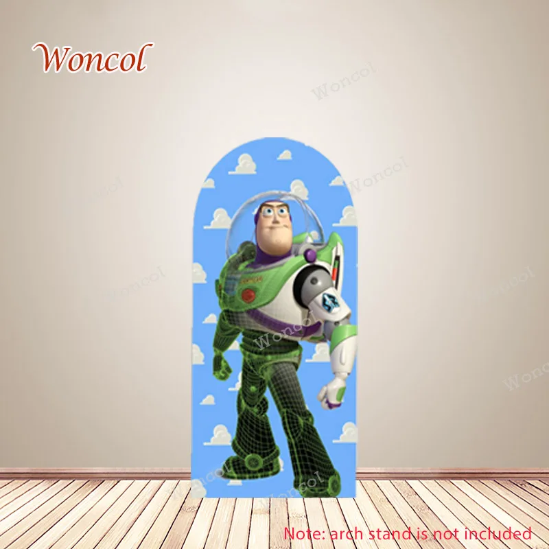 Buzz Lightyear Arch Backdrop Disney Toy Story Arch Cover Child Birthday Baby Shower Double-Sided Arch Backdrop Cover Decoration