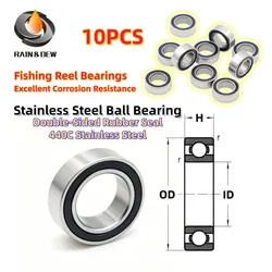 10PCS SMR74RS 4x7x2.5mm 440C 스테인레스 스틸 베어링 보어 3mm 4mm 5mm 6mm 7mm 8mm 9mm 10mm 낚시 릴 3x10x4 5x8x2.5 5x10x4mm