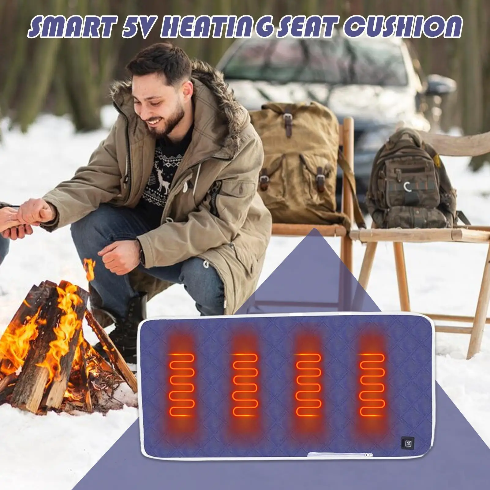 

Грелка для стула, USB-подогреватель, коврик для сиденья с 3 уровнями нагрева, электрическая грелка для поясницы, спины, бедра, массажа, рыбалки, пикника