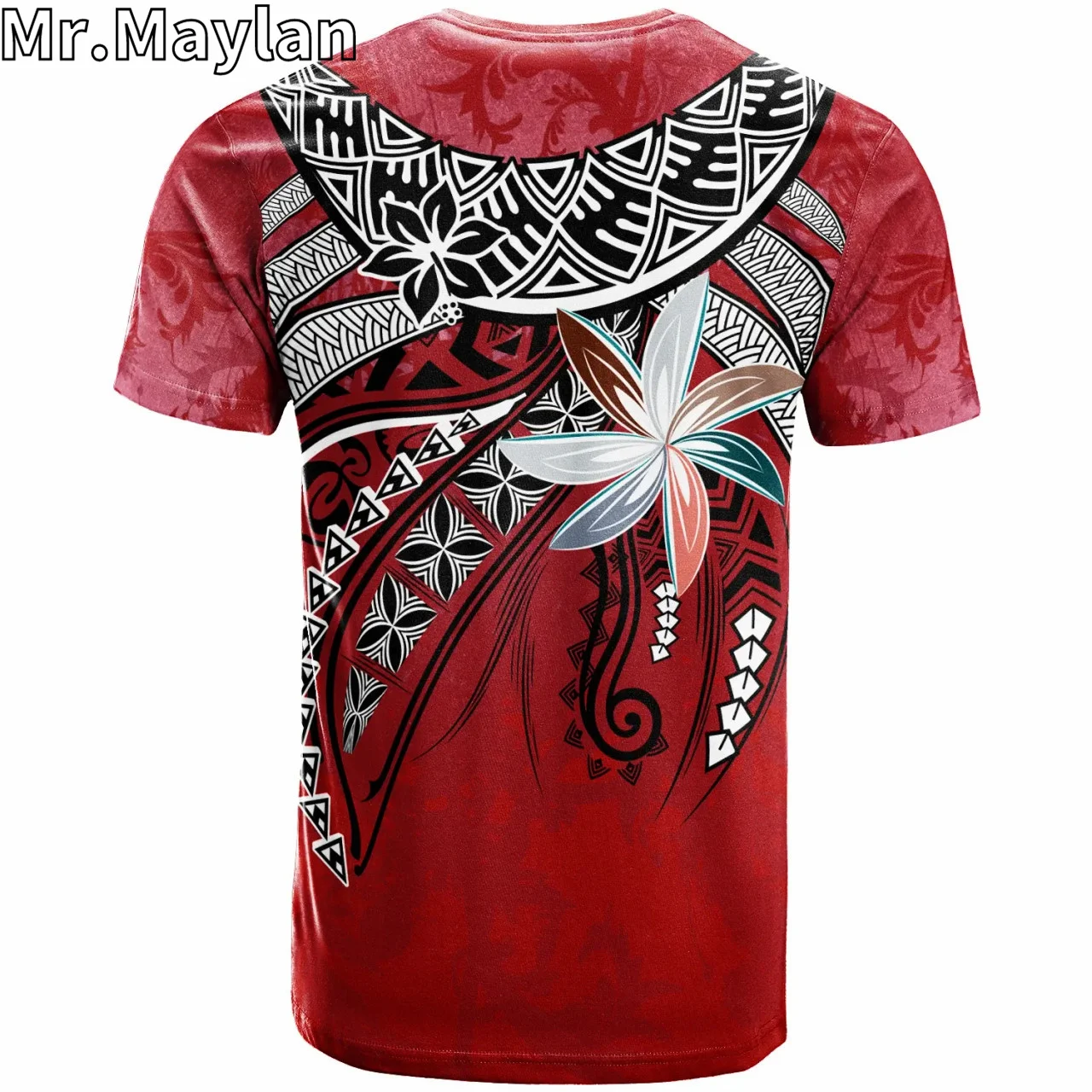 Custom 3D Print Marshall Islands Hawaii T-Shirt Polynesian Fanciful Forest Red Color Tshirt Men Women Streetwear Unisex Tee Tops