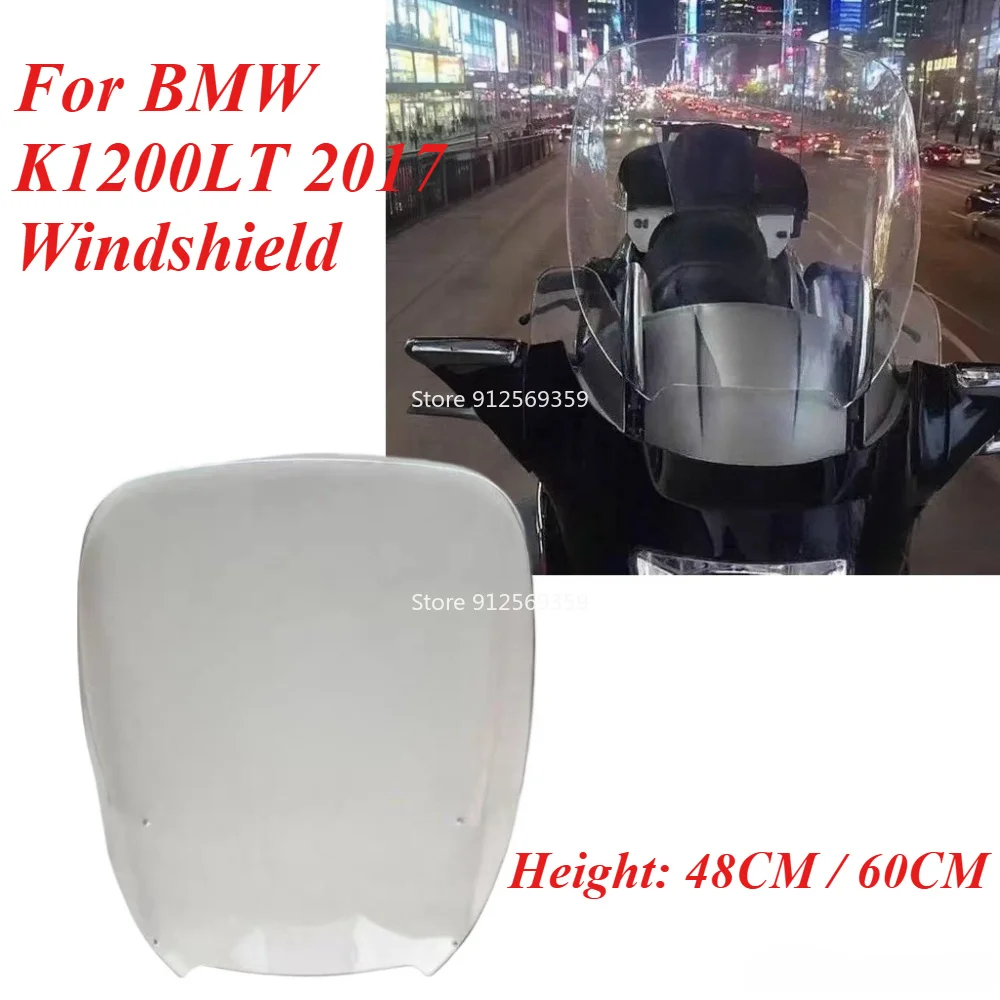 2017 New Motorcycle ABS Plastic Lens Front Windshield Fit for BMW K1200LT Windshield Thickness 4mm Height 48CM 60CM