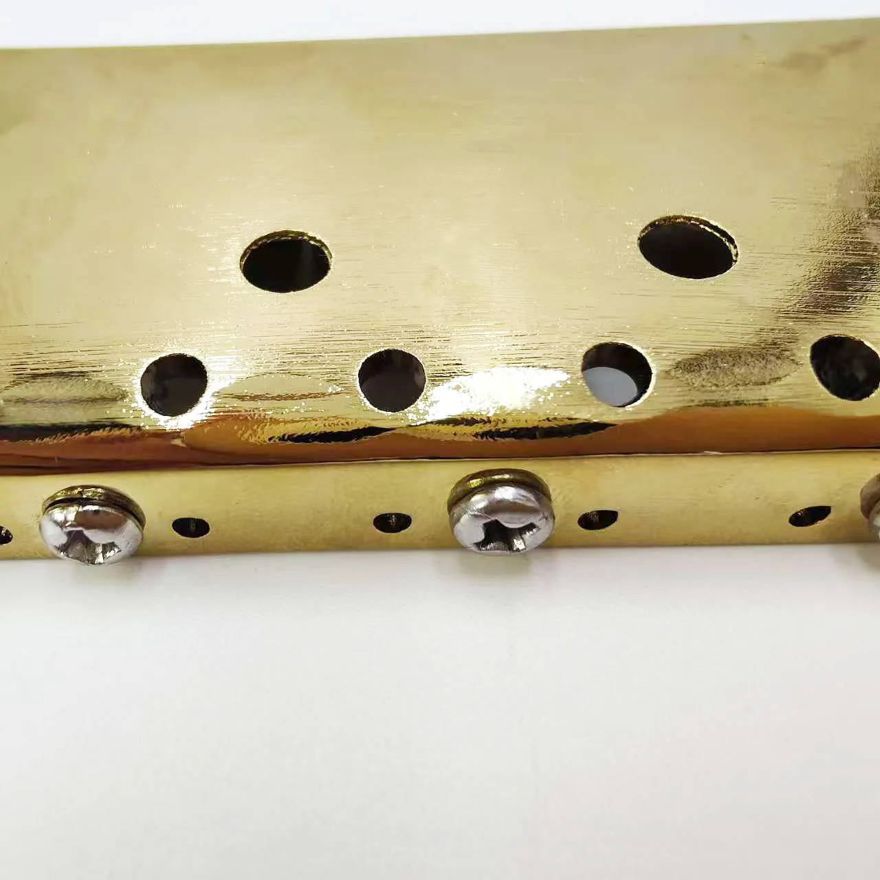 Electric Guitar Brass Bridge Short / Fixed / 3-Saddle Cylinder Brass Saddles Bridge & Tailpiece For TL Guitar Parts
