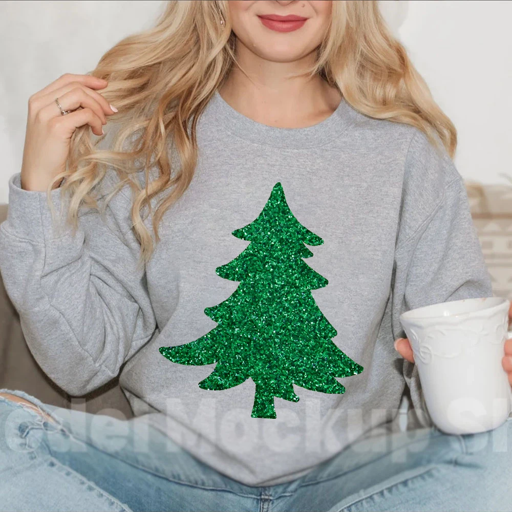 Sparkly Glitter Weihnachtsbaum Hoodie Farben Weihnachten Damen Kleidung Glitzer Baum Damen Kleidung Sparkly Tree Sweatshirt Damen