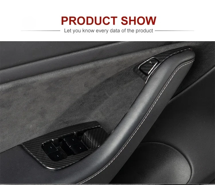 Fensterheber-Schalterabdeckung für Tesla Model Y/3/3+ Highland Ausstattungsrahmen Tastenaufkleber 2017-2024 Auto-Innenausstattung Zubehör – Detail 6