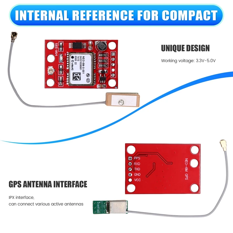 GY-NEO6MV2 وحدة GPS للتحكم في الطيران APM2.5 التحكم في الطيران NEO-6M 7M، متوافقة مع وحدات التحكم في الطيران المختلفة