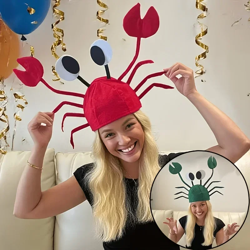 Custom Cute and Fun Crab Hat, Unique and Amusing. The Hat Is Adjustable in Size, Suitable for Both Men and Women as Headwear. A