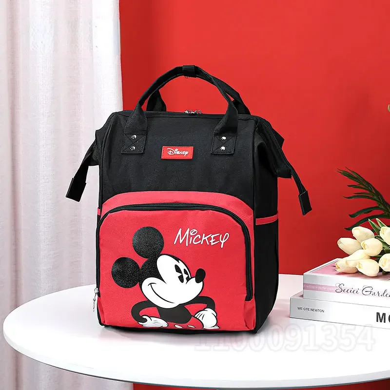 Disney Mickey Minnie\'s Original New Diaper Bag Backpack Luxury Brand Baby Diaper Bag Large Capacity Waterproof Cartoon Baby Bag