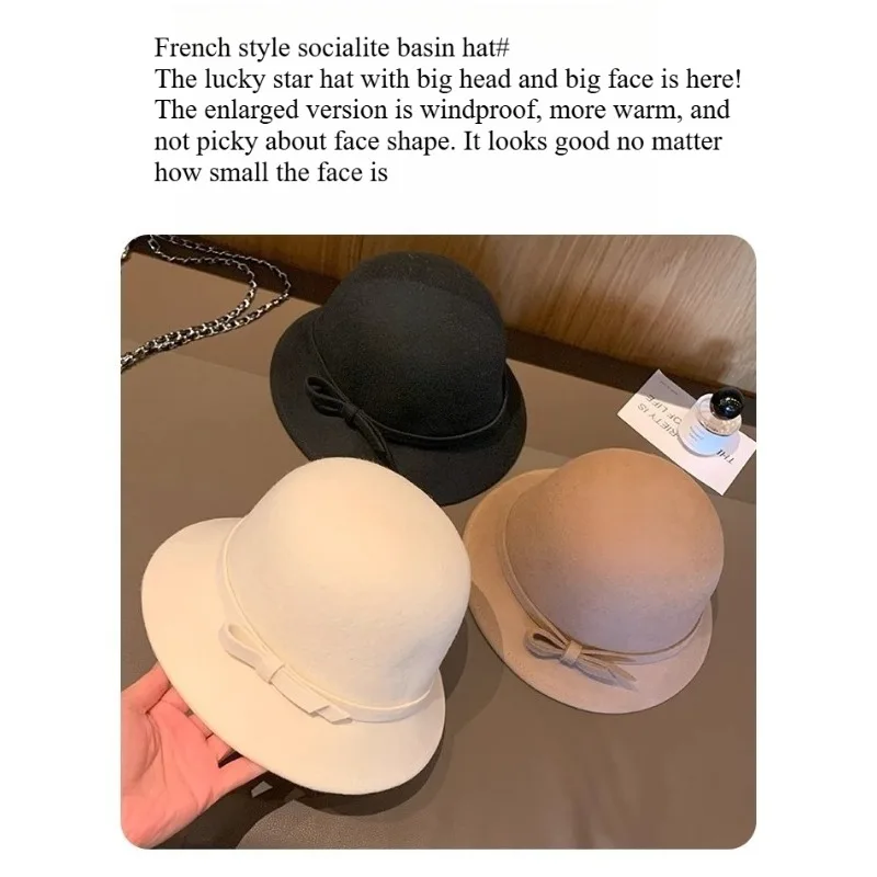 Autumn and winter French Hepburn retro small fragrance elegant temperament socialite British top hat