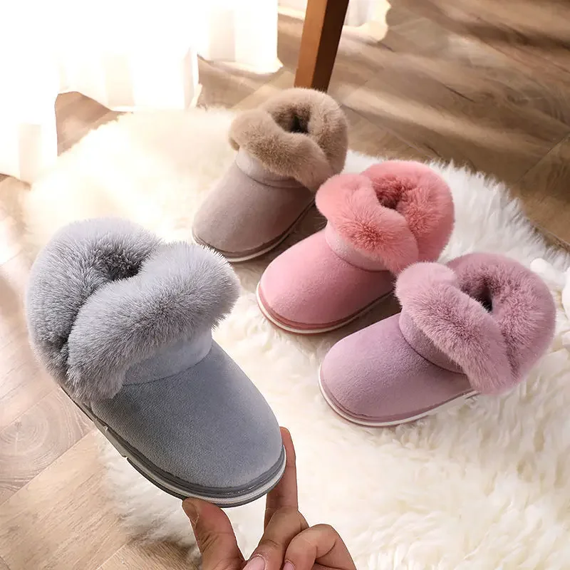 2022 Winter New Breathable Girls Warm Snow Boots Thick Cotton Shoes Kids Snow Boots Baby Boots Casual Shoes Cotton Fabric