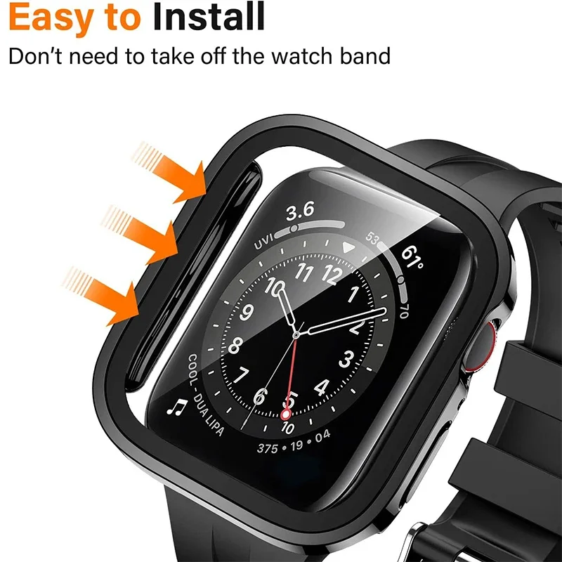 ป้องกันหน้าจอสําหรับ Apple Watch 9 8 7 40 มม.41 มม.44 มม.45 มม.PC กันน้ําสําหรับ iWatch Series 6/5/4/SE