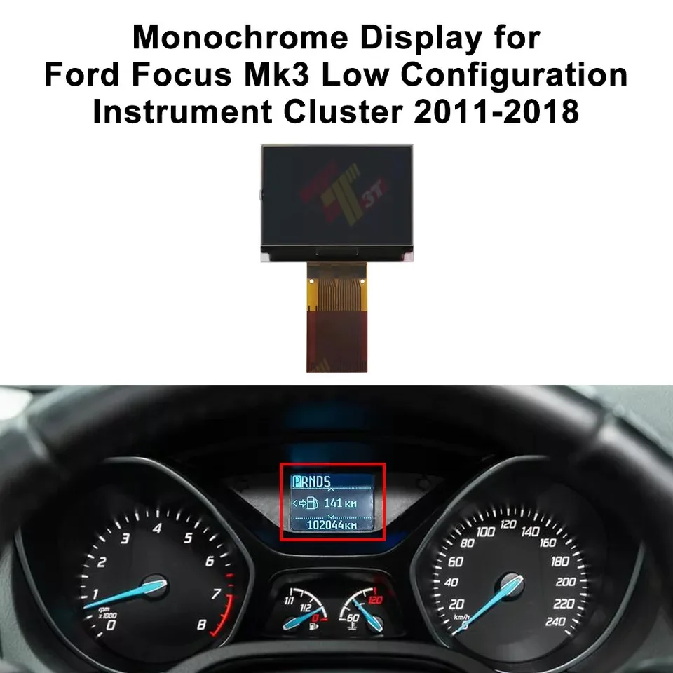 Dashbaord Monochrome LCD Display for Ford Focus C-Max Grand C-Max Kuga and Transit Instrument