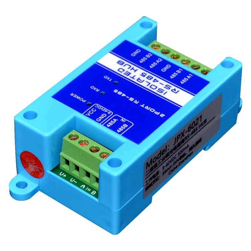 485 repeater photoelectric isolation industrial grade RS485 hub 2 port signal amplifier anti jamming lightning protection